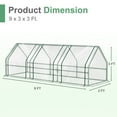 thumbnail image 4 of Aoodor 9 ft. x 3 ft. x 3 ft. Mini Greenhouse with 3 Zipper Doors, Water Resistant UV Protected for Flowers, vegetables and herbs - Transparent, 4 of 8