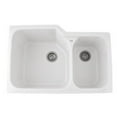 thumbnail image 2 of Rohl 6337 Allia 33" Undermount Double Basin Fireclay Kitchen Sink - Black, 2 of 2