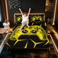 thumbnail image 3 of meiyoeat Neon Yellow Flame Game Controller Full Size Sheets for Kids Boys, Yellow Geometric Gaming Bed Sheets, 4pcs, 1 Flat Sheet, 1 Fitted Sheet and 2 Pillowcases, 3 of 6