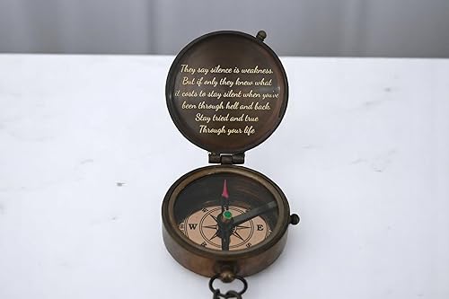 Personalized Vintage Compass - Custom Engraved Compass with Optional Wooden Gift Box or Leather Case - Unique gift for Graduation, Christmas, Retirement, Baptism, Promotion, and Holy Communion