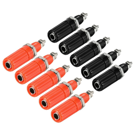 5Pairs Binding Post Terminal, M8 Thread Power Amplifier Speaker Connector, Banana Plug Jack Socket 1.73-inch Length