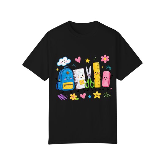 Sewkxo Girls Boys T Shirts Back to School Clothes Short Sleeve Crew Neck Letter Print Girls Boys Cute Graphic Top,Black 100