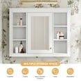 thumbnail image 5 of Nmkwnr Wood Single Door Bathroom Wall Cabinet with Mirror and 6 Open Shelves, Wall Mounted Storage Cabinet for Living Room, Bathroom, White, 5 of 10
