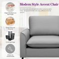 thumbnail image 2 of Coewske Modern Faux Leather Accent Chair Comfy Single Sofa Chair for Home Office Gray, 2 of 5