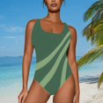 thumbnail image 2 of WILLBEST Trajes de Baño Niña Natación Talla Grande Traje de Baño Para Mujer Cuello En U Color Sólido Monokini Trajes de Baño Verano Ropa de Playa, 2 of 4
