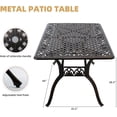 thumbnail image 5 of 7-Piece Cast Aluminum Outdoor Table and Chairs, Antique Bronze Patio Dining Sets Include 60" Large Patio Dining Table and 6 Chairs with Removable Cushion, 5 of 6