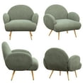 thumbnail image 6 of ALEAVIC Reading Chair Accent Chair, Modern Sherpa Armchair with Metal Legs, Green, 6 of 6