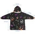 thumbnail image 7 of Halloween Colorful Spooky Elements Blanket Hoodies for Kids 6-13YR Oversize Wearable Blanket Hoodies for Boys Girls Teens, 7 of 7