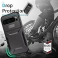 thumbnail image 4 of KOMI Case for Pixel 9 Pro XL Case, Google 9 Pro XL Case with Tempered Glass Screen Protector and Slide Camera Cover, Non-Slip Heavy Duty Shockproof Phone Cover for Google Pixel 9 Pro XL Black, 4 of 5