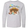 thumbnail image 3 of Inktastic Merry Christmas Cute Nativity Scene Long Sleeve Youth T-Shirt, 3 of 5