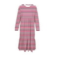 thumbnail image 4 of OGLCCG Girls Maxi Dress Striped Long Sleeve Casual Holiday Dress with Pockets for Teens Lightweight Crewneck A Line Tiered Flowy Dress 4-15 Years, 4 of 5