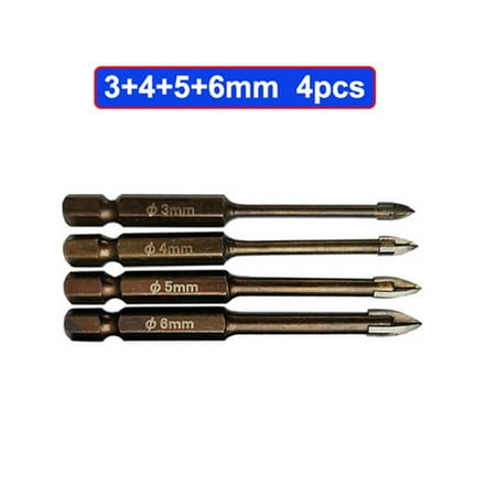 

4pcs Tungsten Carbide Glass Drill Bit Set Glass Cross Spear Head Drill Bits