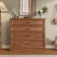 thumbnail image 3 of Mintazer 4 Piece Farmhouse Bedroom Set, Bedroom Furniture Set with Queen Size Platform Bed Frame and 2 Nightstands & Dresser for Bedroom, Walnut, 3 of 16