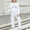 thumbnail image 3 of Mifsaly Boys Girls 2 Piece Outfits Heart Print Kids Sweatsuit Set Valentine Hooded Sweatshirt Loose Hoodie Teen Warm Wide Leg Joggers with Pockets Fall Winter Tween Unisex Tracksuit Matching Outfits, 3 of 5