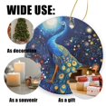 thumbnail image 3 of Funny Christmas Ornament,Regal Majestic Peacock Animal Picture,Xmas Round Ceramic Pendant, 3 of 6