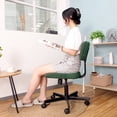 thumbnail image 5 of JJS Low Back Velvet Fabric Armless Home Office Computer Chair in Green, 5 of 8
