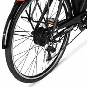 Hyper Bicycles 36V 700C Electric Commuter E-Bike, Adult Ages 13+, Pedal-Assist, 250W Motor, Black