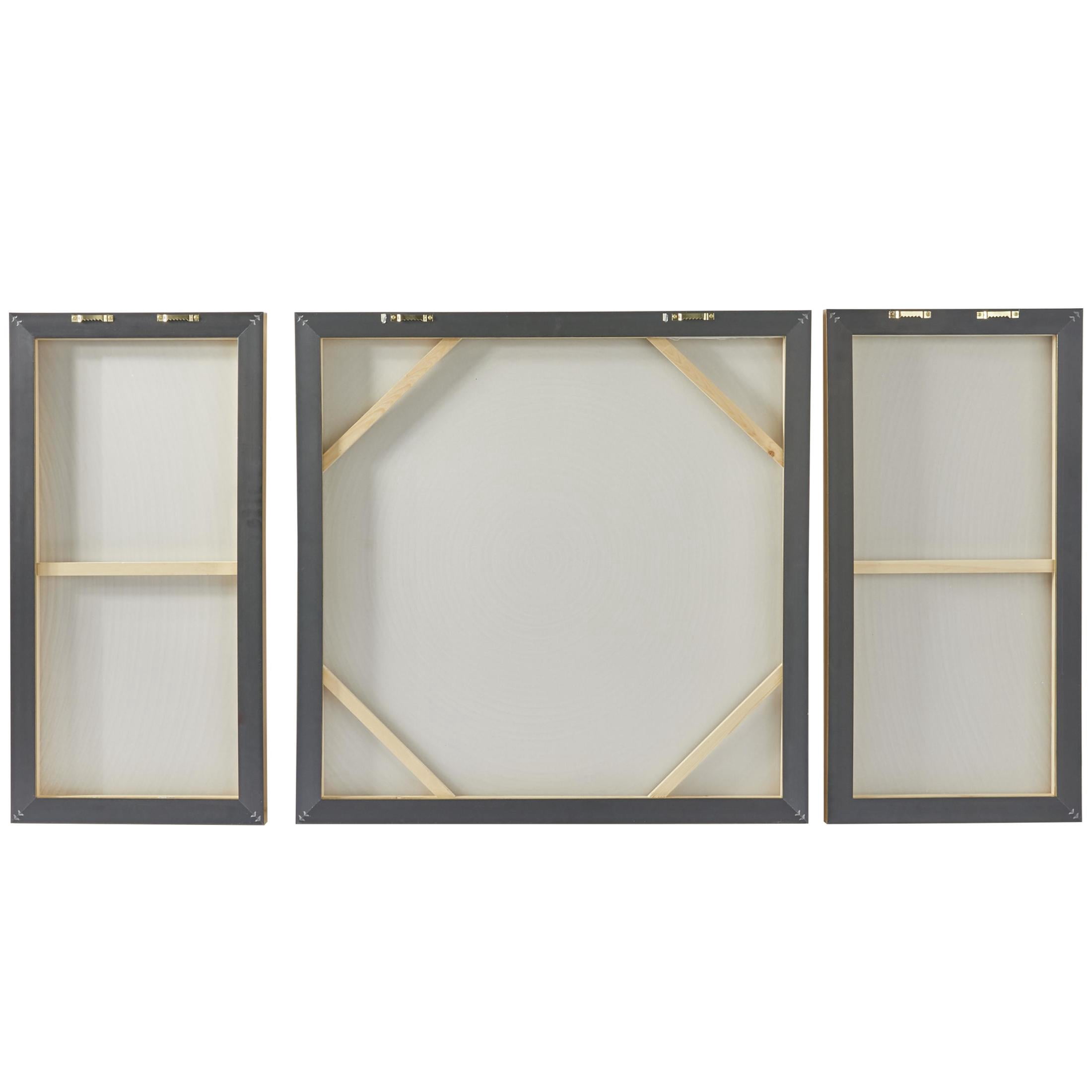 32" x 32" Ripple Starburst Framed Wall Art with Gold Frame, by DecMode (3 Count)