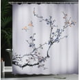 thumbnail image 3 of Ambesonne Nature Shower Curtain, Birds Cherry Branches Style, 69"Wx70"L, Purple Grey, 3 of 4