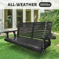 thumbnail image 6 of Innovaze 4 Ft Solid Fir Wood Porch Swing with Cup Holders, Heavy Duty 880 LBS , All-Weather Resistant for Outdoor Patio Garden, Black, 6 of 10