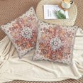 thumbnail image 6 of Boho Pillow Covers 20x20 Set of 2, Blue Orange Bohemian Carpet Pattern Outdoor Decorative Throw Pillows Linen Ethnic Design Vintage Farmhouse Cushion Cases for Couch Sofa Decor, 6 of 6