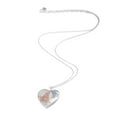 thumbnail image 3 of Sterling Silver Double Butterfly Heart Shape Locket Pendant, 3 of 7