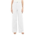 thumbnail image 2 of Lenpel Corduroy Pants for Women Vintage High Waisted Wide Leg Comfy Trousers Baggy Casual Pants with Pockets(White,Small), 2 of 7