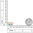 thumbnail image 6 of Gem Stone King 1.74 Ct Oval Sky Blue Aquamarine Blue Diamond 18K Yellow Gold Plated Silver Ring, 6 of 6