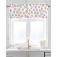 thumbnail image 2 of Watercolor Easter Eggs Linen Curtain Valance for Bedroom/Bathroom/Kitchen/Office/Living/Dining Room Windows,Contemporary Colorful Floral Rod Pocket Topper Drapes Decorative Cafe Drapery Panel 54x18, 2 of 6