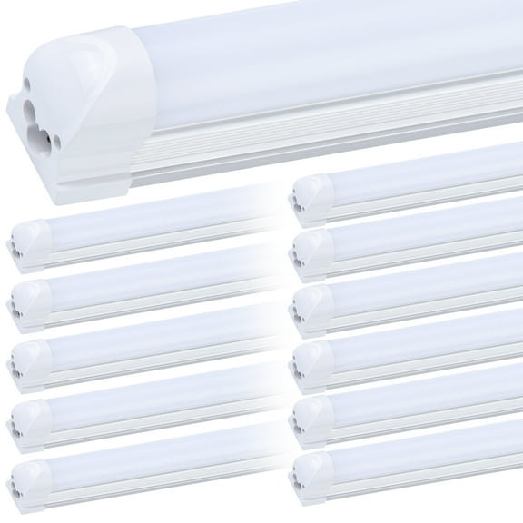 (12-Pack), 8FT LED Shop Light Fixture, Super Bright 100W 6000K Cold White 15000LM, 8 Foot Led Lights, Flat 2 Rows Flat Shape 96" LED Shop Lights,Linkable T8 LED Tube Lights for Garage Warehouse