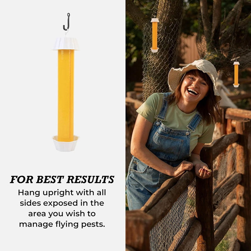8X Hanging Sticky Fly Traps, Disposable Sticky Fly Traps for Outdoors Indoors to Control House Flies, Moths