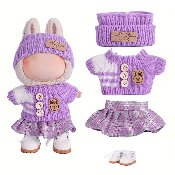 Clothing for 17cm Plush,LA BU Pet Clothing Outfit Only Clothing Accessories for 17cm Plush Sweater Hoodie Clothing