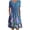 Blue, variant on Cathalem Denim Midi Dress Womens O Neck Short Sleeve Casual Skirt Pocket Floral Midi Dress Casual Maxi Dress Dress Blue Medium