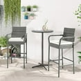 thumbnail image 2 of 2 Pcs Outdoor Wicker Rattan Patio Bar Stools Counter Bar Height Chairs,Cushions,Mix Gray, 2 of 11