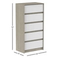 thumbnail image 2 of Boobeyeh Alex Commode à 5 Tiroirs Blanc Gris – Commode pour Enfants et Bébés Canada, 2 of 6