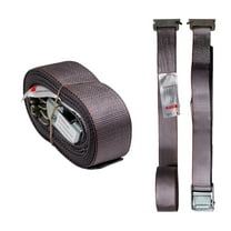 2 Pack 2''x16' Logistic E-Track Cam Buckle Straps with Spring E-Fittings - 2500 lbs Breaking Strength - Cam Buckle Cargo Load Straps for Enclosed Semi Trailers, Box Trucks