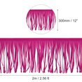 thumbnail image 2 of Uxcell 2 Yards 12 Inch PU Leather Fringe Trim DIY Tassel Fringe for Sewing, Rose Red, 2 of 6