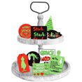 thumbnail image 2 of Adornos de mesa Jadeshay navideños de Madera en capas Grinch Juego de bandejas escalonadas, 2 of 7