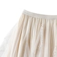 thumbnail image 3 of Women's Basic Versatile Skirt Fashion Women Long Tulle Tutu Skirt 3D Flower Embroidery Solid Color High Waist Mesh Beading Midi Swing Skirt, 3 of 8