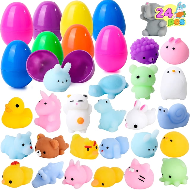 Huevos de Pascua prerellenos de Mochi Squishy Toy JOYIN, 24 unidades