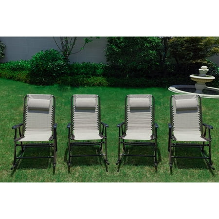 Every Season Folding Steel Outdoor Rocking Chair Set Of 4 Every Season Folding Steel Outdoor Rocking Chair Set Of 4