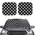 thumbnail image 2 of Rateoe Black and White Polka Dot Pattern 2 Piece Car Windshield Sun Shade Foldable | Front Windshield Shade for Sun, Heat and UV Rays | Sunshade for Car Front Window-Small, 2 of 6