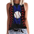 thumbnail image 2 of Azrian Womens Tops,Womens Casual Printing Tank Fit Round Neck Sleeveless Block Shirts Tee Tops Tops Blouses, 2 of 5