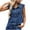 Blue, variant on Ashirexll Womens Casual Tops, Sleeveless Tops for Women, Denim Casual Solid Color Summer Button V-Neck Blouse Tank