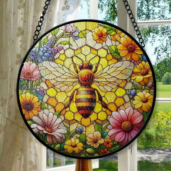 Stained Glass Window Hanging Bee, Christmas Ornament Gift, Mother’s Day Keepsake, Valentine’s Day Decor, Festival Gift Ornament, Keepsake 2025