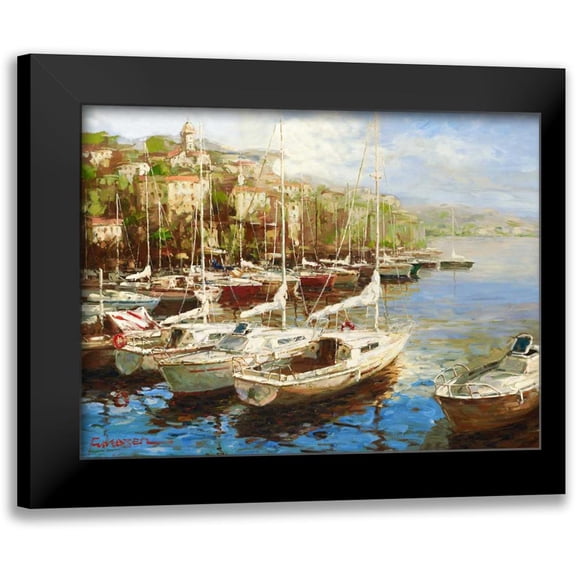 Furtesen 14x12 Black Modern Framed Museum Art Print Titled - Harbor Bay
