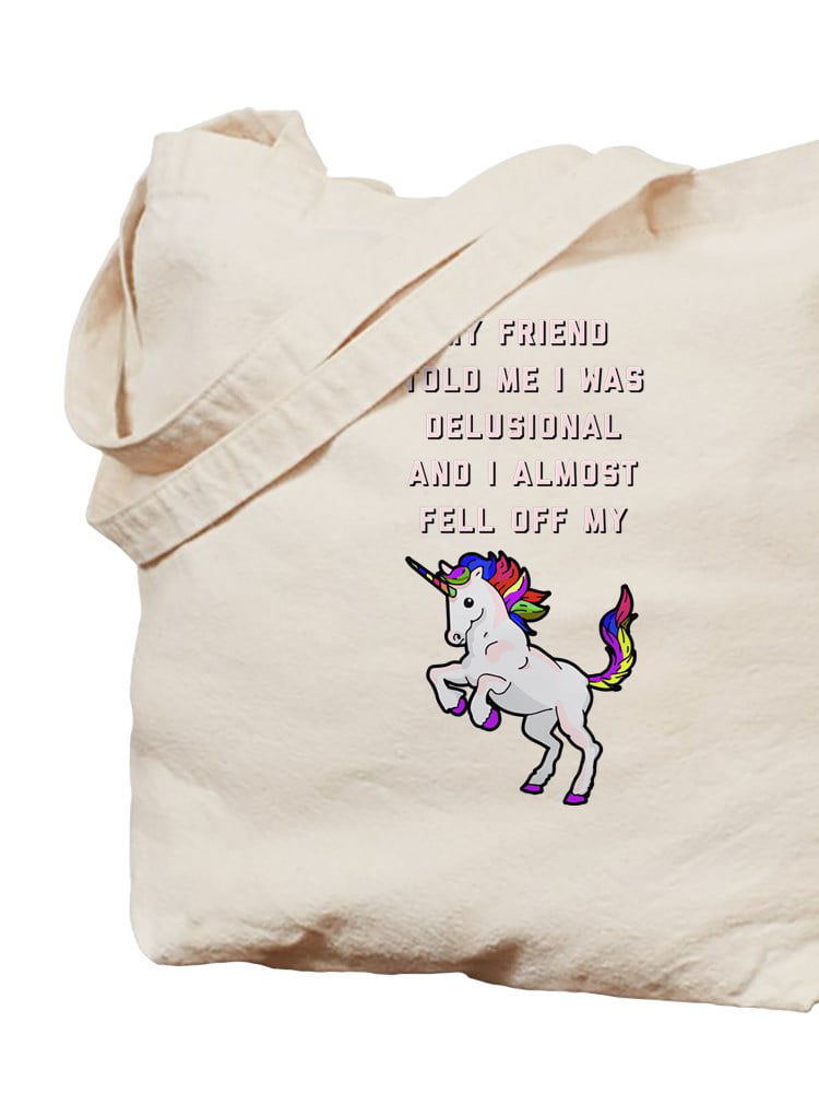 CafePress - I Almost Fell Off My Unicorn Tote Bag - Natural Canvas Tote Bag, Cloth Shopping Bag