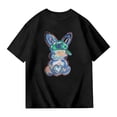 thumbnail image 5 of MUXiin Easter T Shirts for Kids Girls Bunny Eggs Short Sleeve T Shirt Casual Happy Easter Tee Shirt Clothes for Girls (Black,9-10 Years), 5 of 5