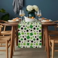 thumbnail image 2 of St Patricks Day Table Runner - 72 Inch Long, Kitchen Dining Table Runner Dresser Scarves, Farmhouse Country Green Black Shamrock Farmhouse Decor for Coffee Tables Wedding Party Banquet, 2 of 8