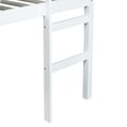 thumbnail image 4 of Bellemave Full Low Loft Bed with Ladder and Guardrails Space Saving Full Rubber Wood Loft Bed Frame forJunior Loft Bed Frame with Strengthened Slats (Full, White), 4 of 11